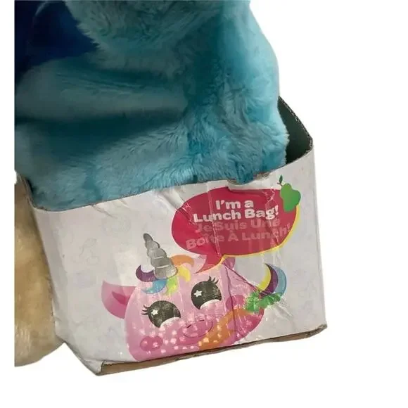Lunch Pets Lunch Bag Snack Pouch Insulated Plush Blue Hungry Pup New - Picture 8 of 9